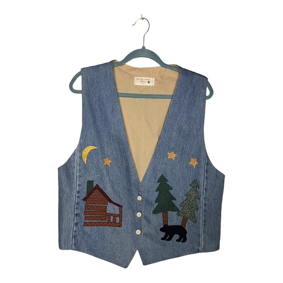 Vintage Cabincore Denim Vest L - Picture 1 of 3